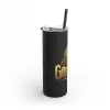 Black Skinny Matte Tumbler, 20oz - Image 2
