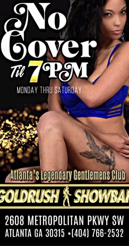 The Legendary Goldrush Showbar, Goldrush Showbar, gentleman's club, Atlanta Georgia, Atlanta, Atlanta GA, strip club, club, food menu, dine-in, food, girls, nightclub, night club, dancers, strippers